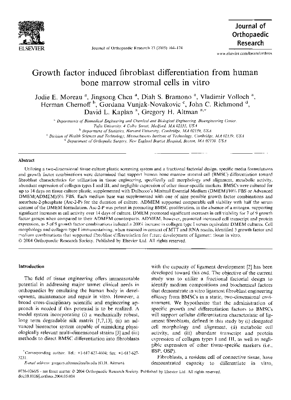 عکس صفحه اول مقاله: Growth factor induced fibroblast differentiation from human bone marrow stromal cells in vitro Growth factor induced fibroblast differentiation from human bone marrow stromal cells in vitro