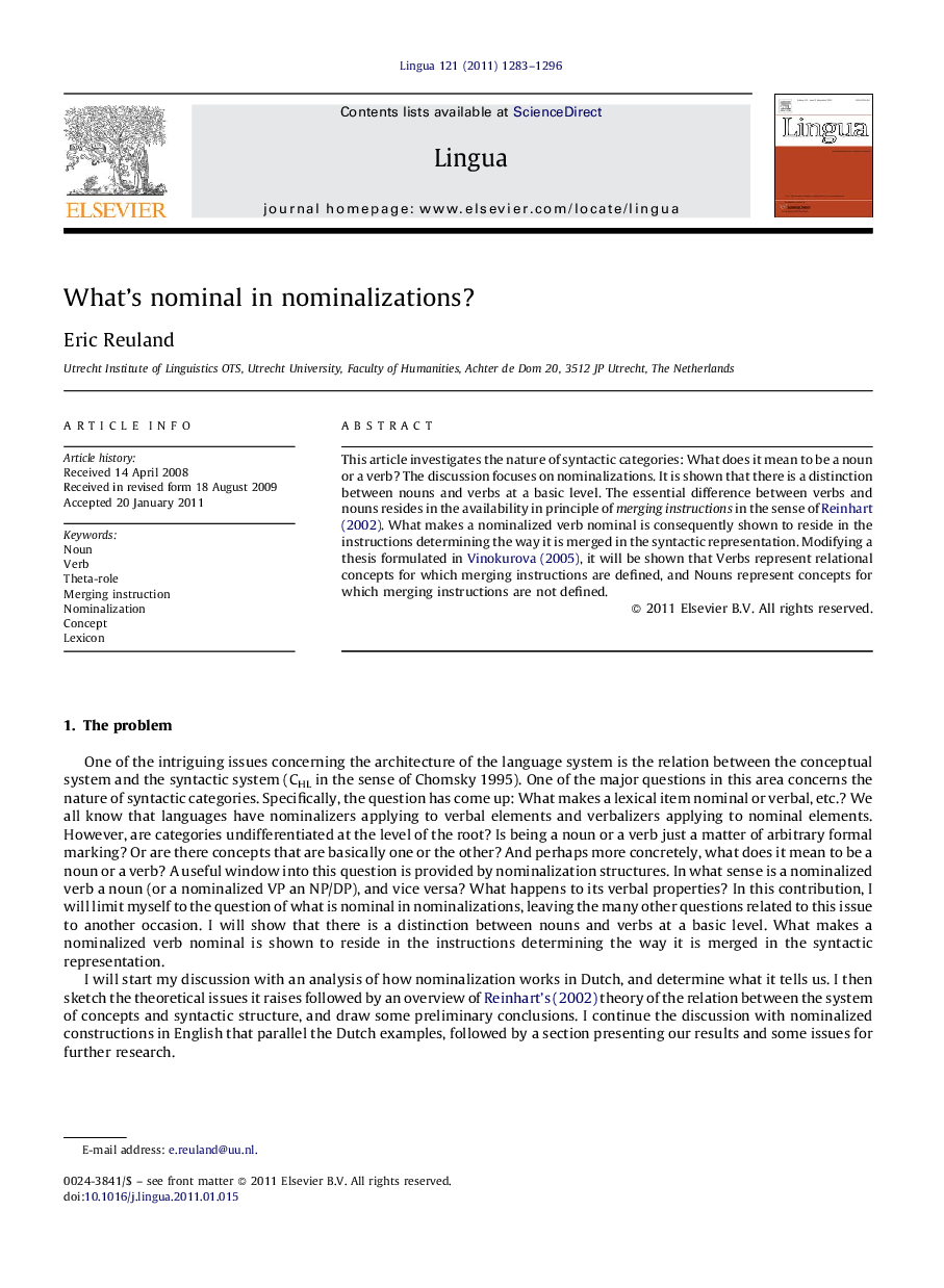 What's nominal in nominalizations?