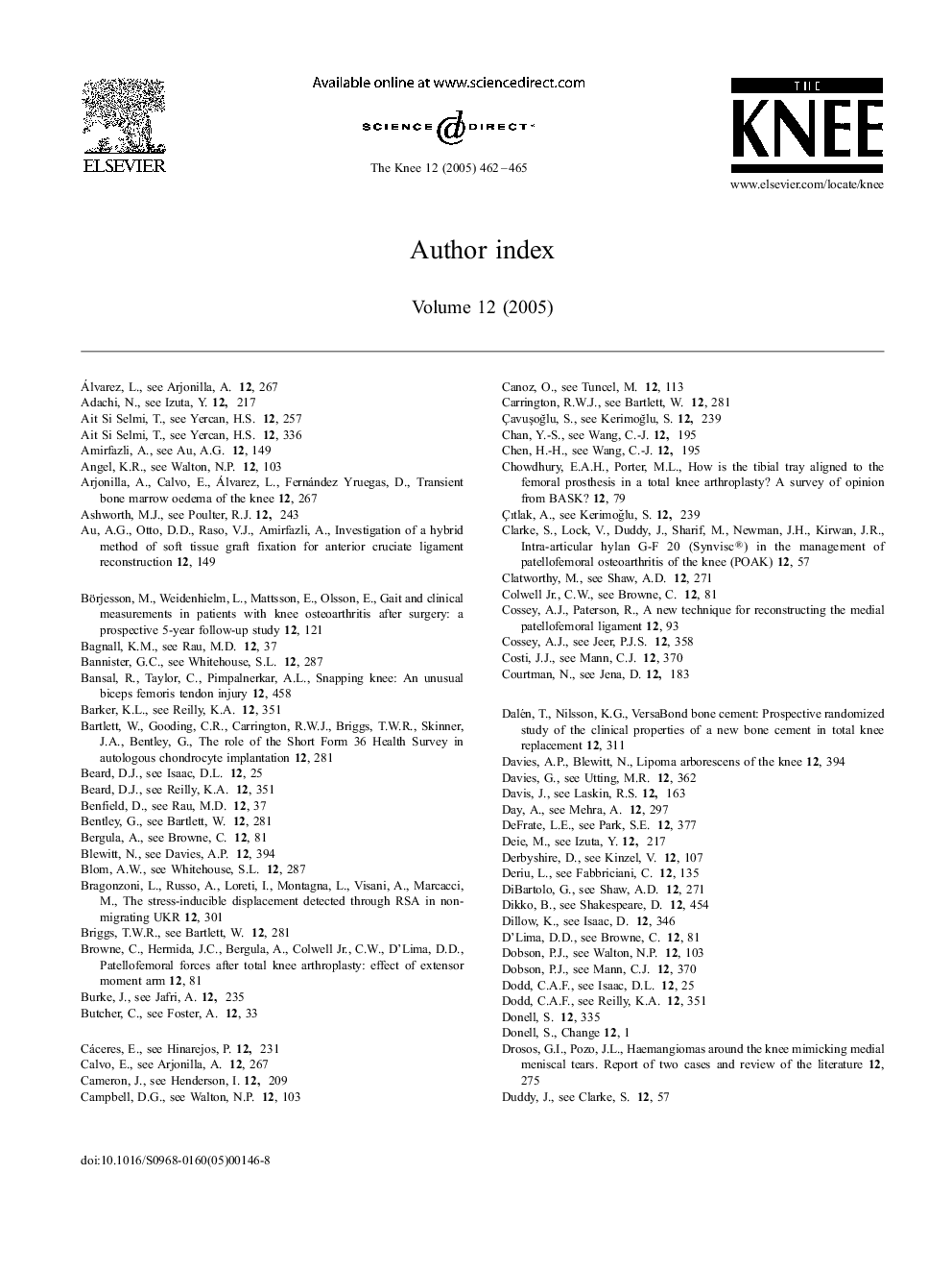 Author index Volume 12 (2005)