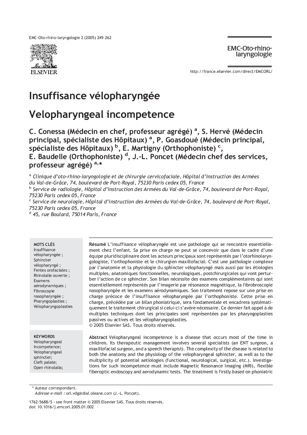 Insuffisance vélopharyngée