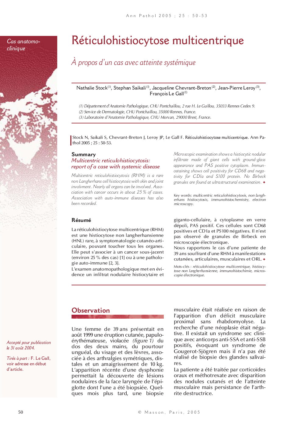 Réticulohistiocytose multicentrique