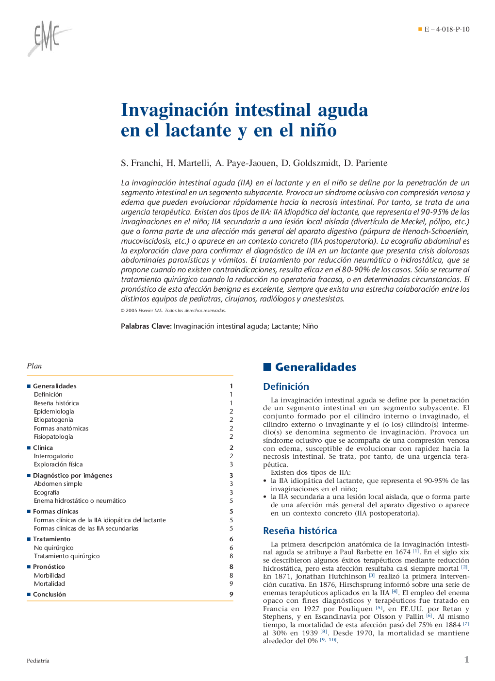 Invaginación intestinal aguda en el lactante y en el niño