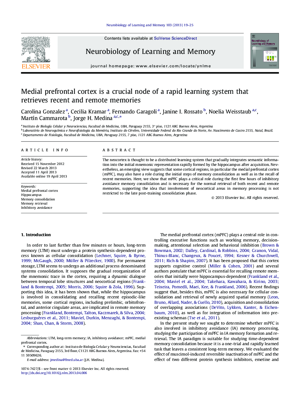 Medial prefrontal cortex is a crucial node of a rapid learning system that retrieves recent and remote memories