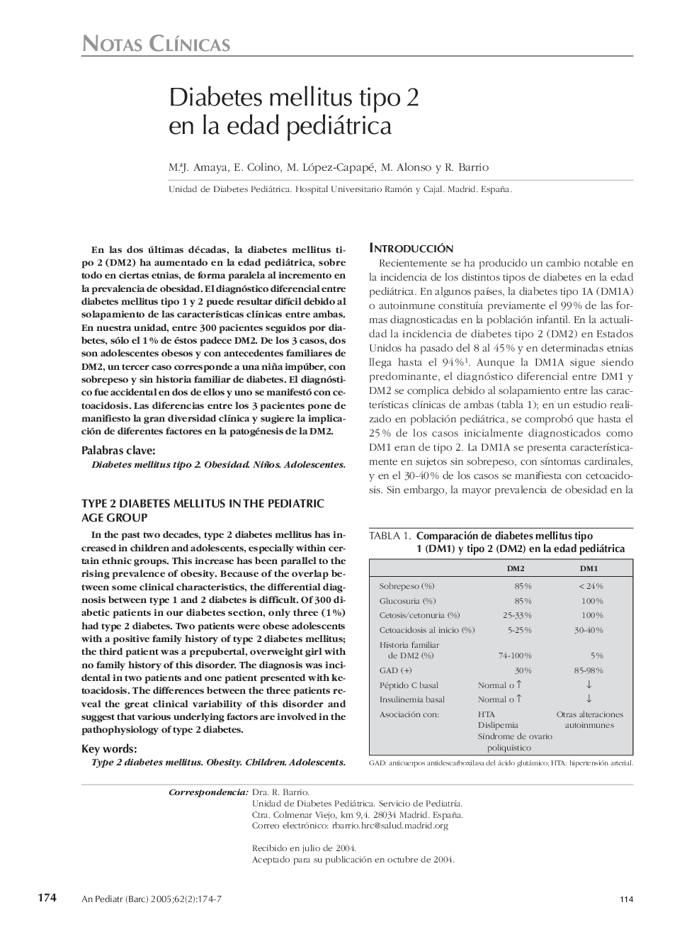 Diabetes mellitus tipo 2 en la edad pediátrica