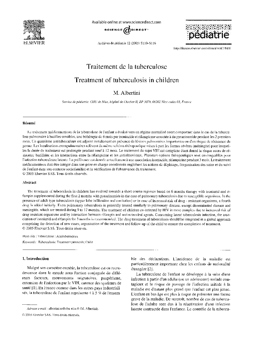 Traitement de la tuberculose