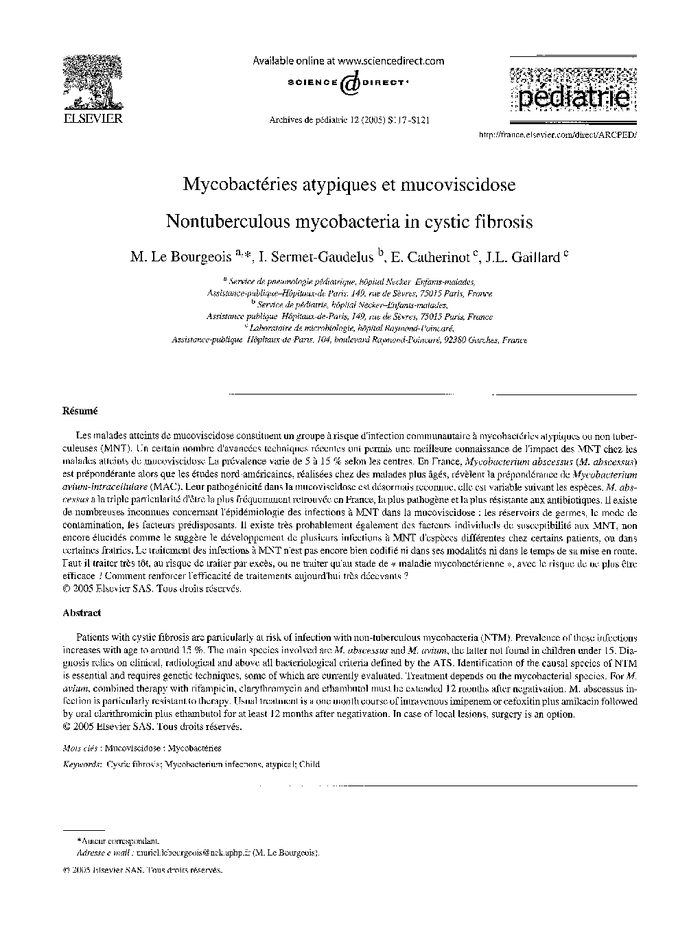 Mycobactéries atypiques et mucoviscidose