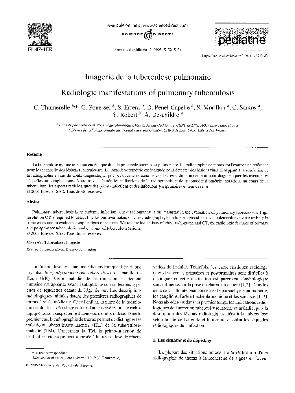 Imagerie de la tuberculose pulmonaire