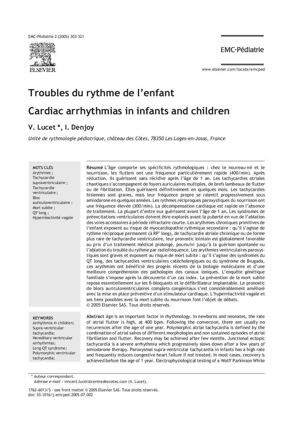 Troubles du rythme de l'enfant