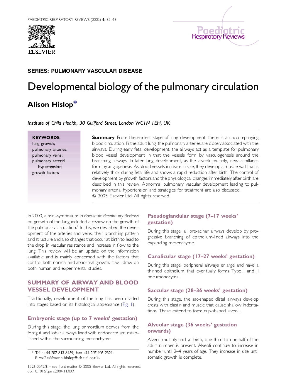 Developmental biology of the pulmonary circulation