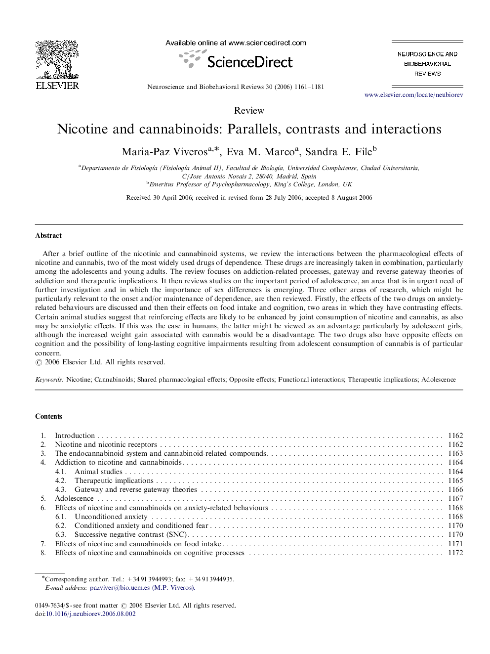 Nicotine and cannabinoids: Parallels, contrasts and interactions