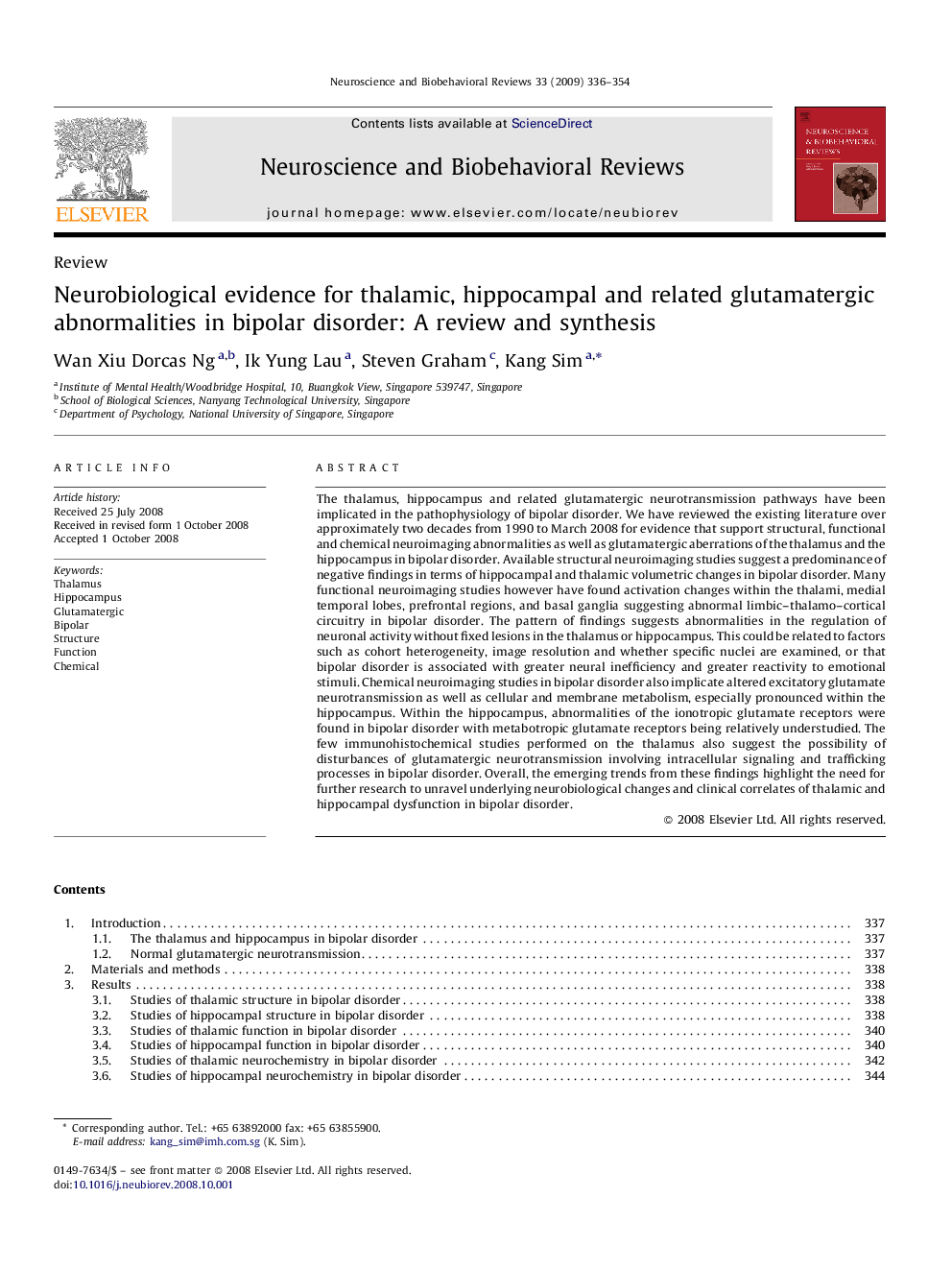 Neurobiological evidence for thalamic, hippocampal and related glutamatergic abnormalities in bipolar disorder: A review and synthesis