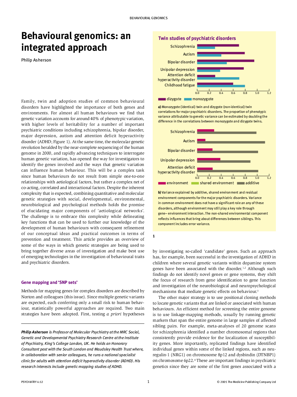 Behavioural genomics: an integrated approach