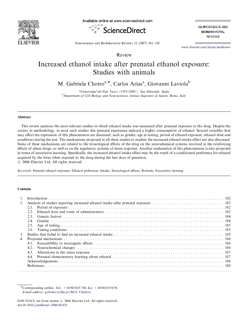 Increased ethanol intake after prenatal ethanol exposure: Studies with animals