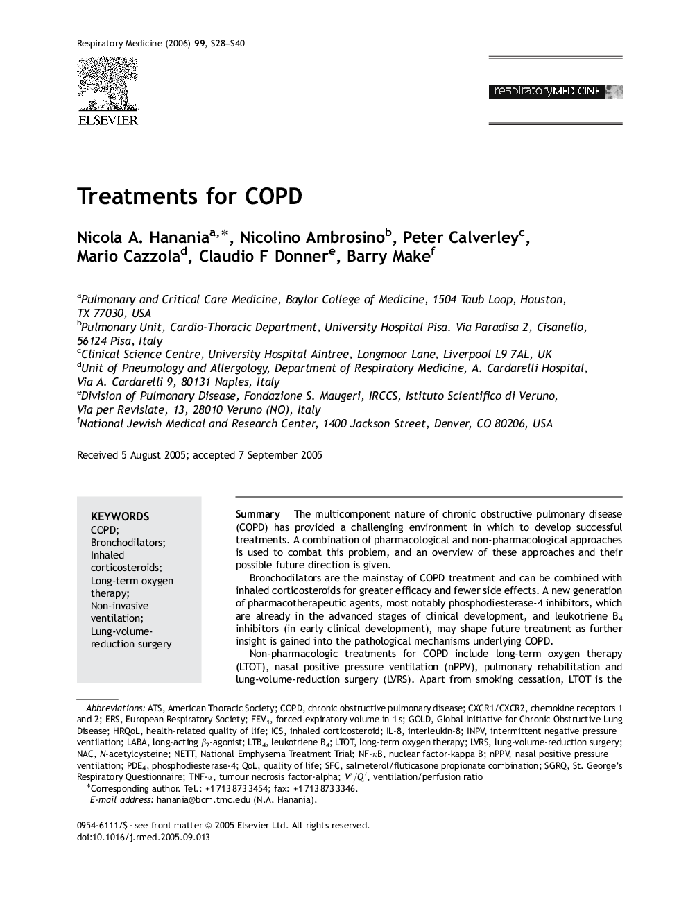 Treatments for COPD