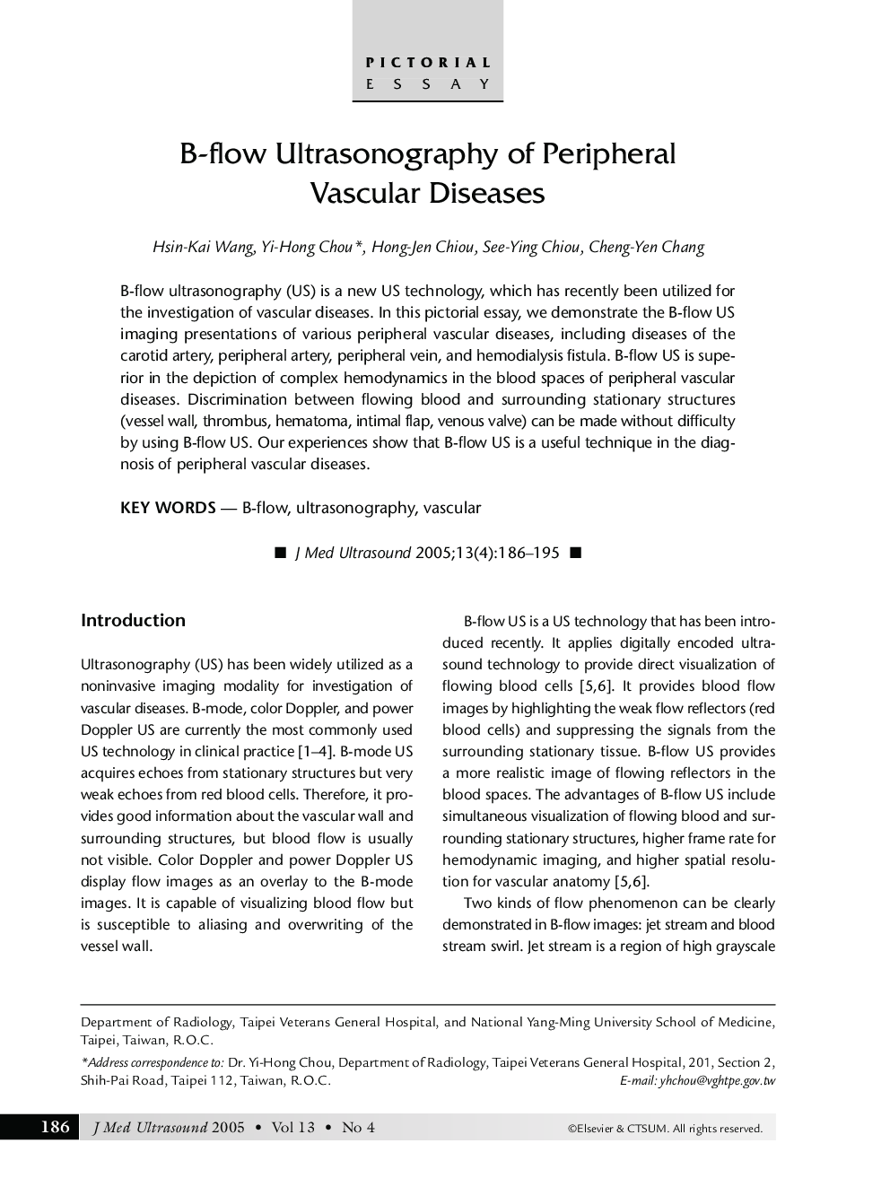 B-flow Ultrasonography of Peripheral Vascular Diseases