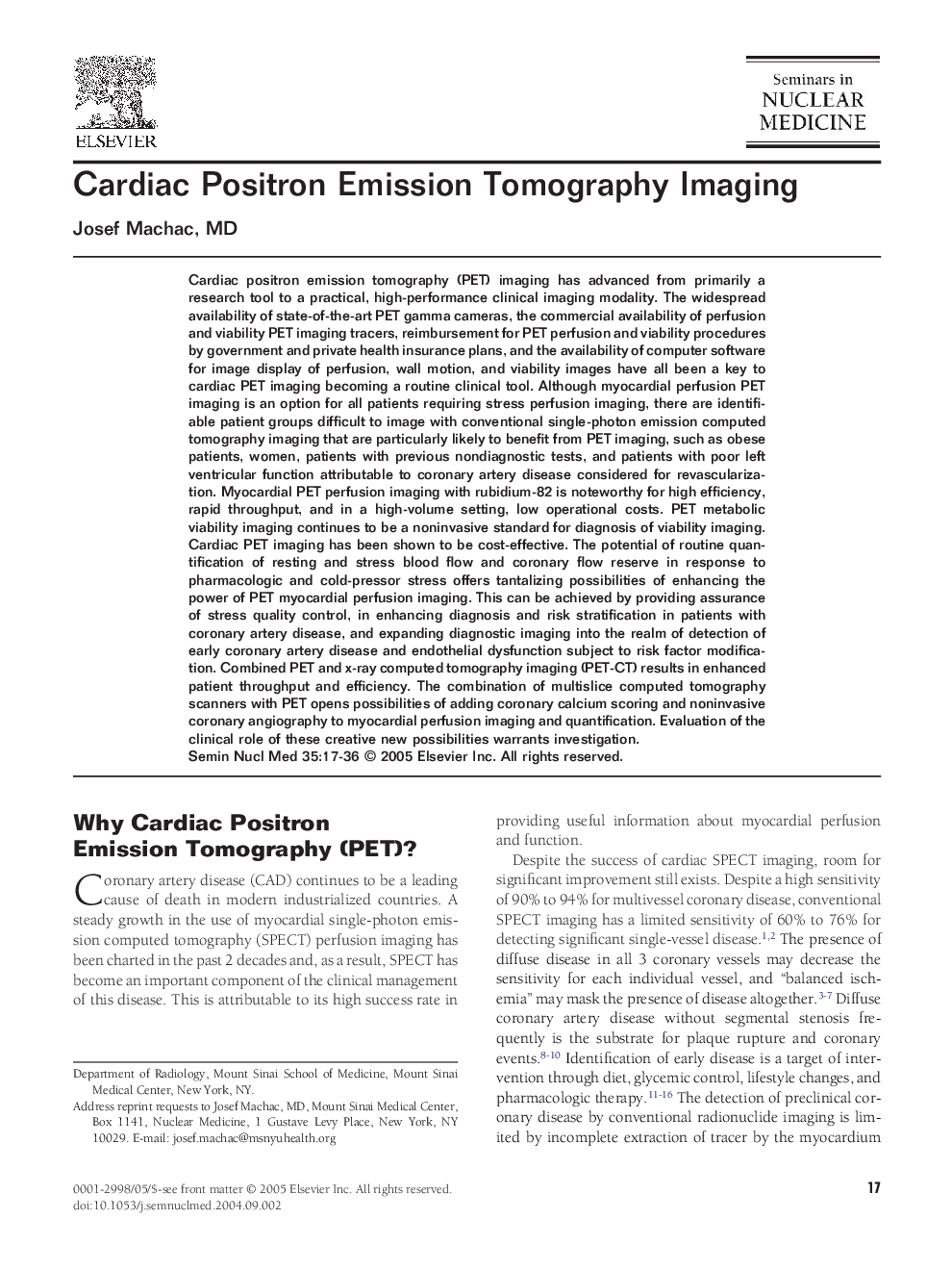 Cardiac positron emission tomography imaging