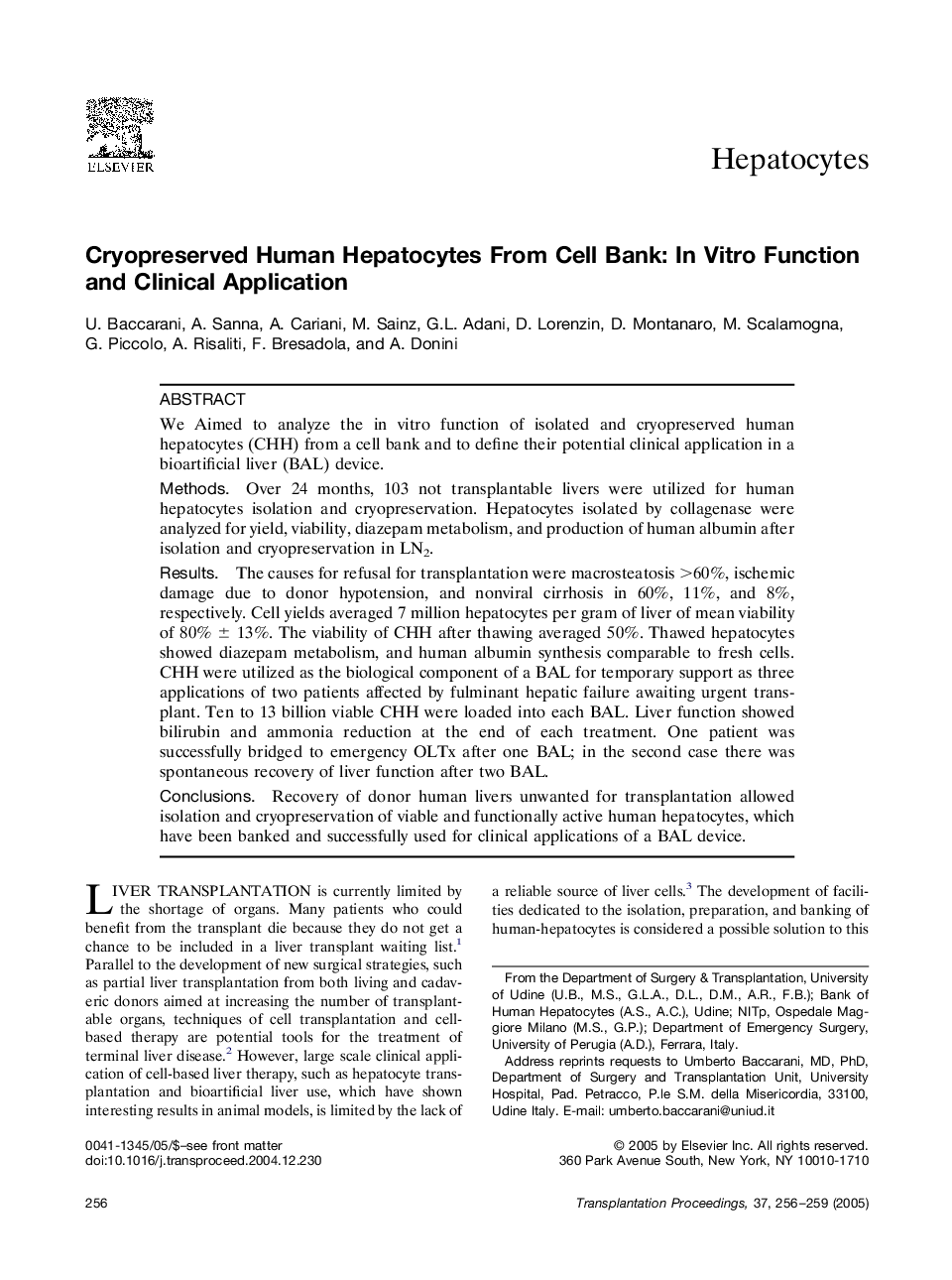 Cryopreserved human hepatocytes from cell bank: In vitro function and clinical application