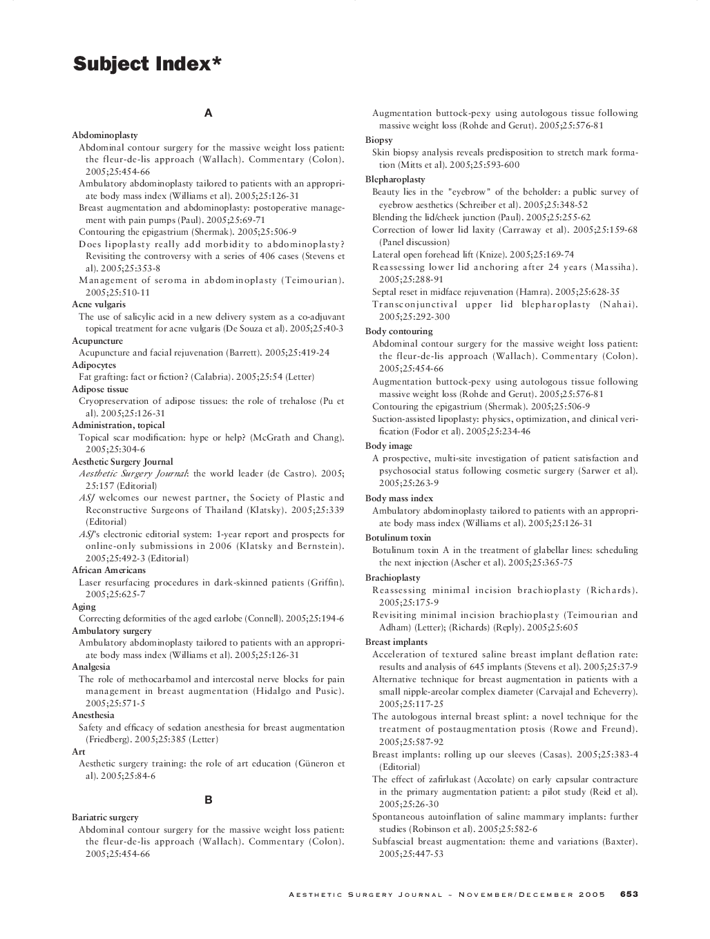Subject index*
