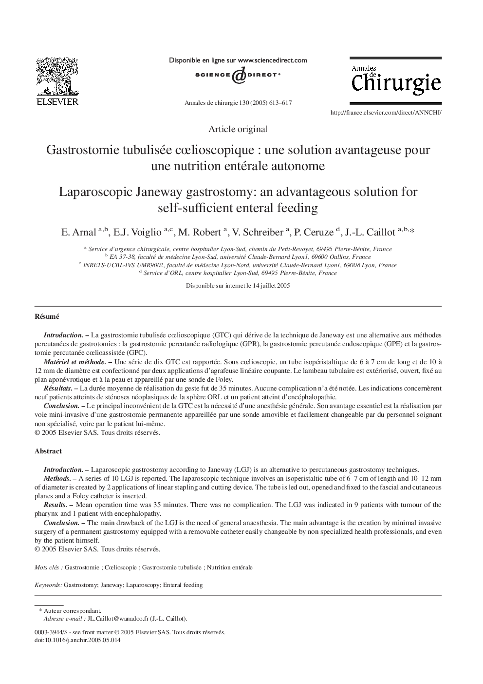 Gastrostomie tubulisée cÅlioscopiqueÂ : une solution avantageuse pour une nutrition entérale autonome