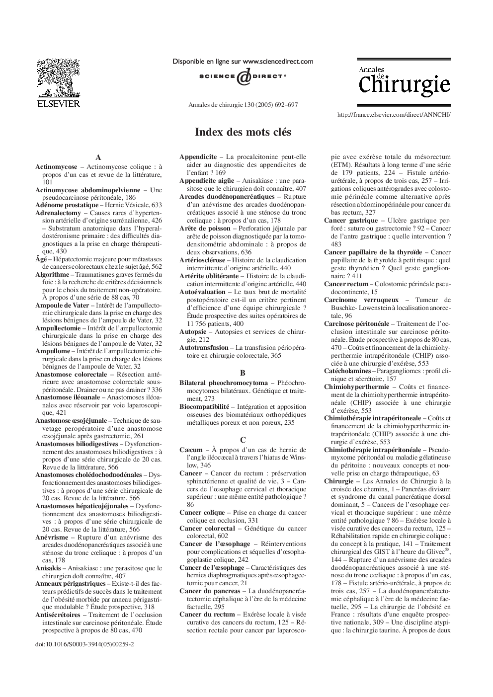 عکس صفحه اول مقاله: INDEX MOTS CLES INDEX MOTS CLES