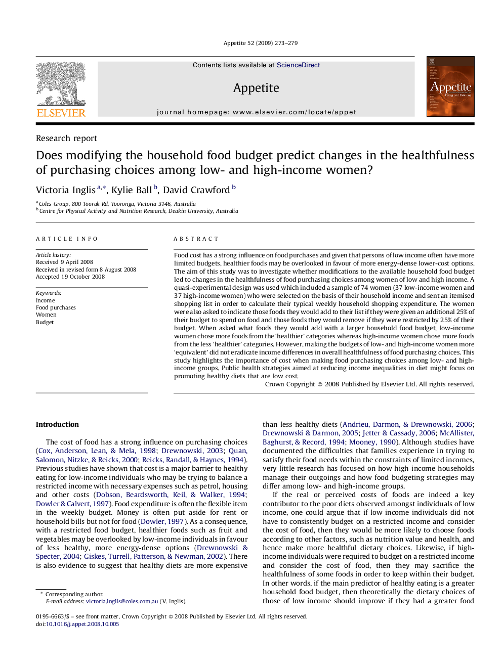 Does modifying the household food budget predict changes in the healthfulness of purchasing choices among low- and high-income women?