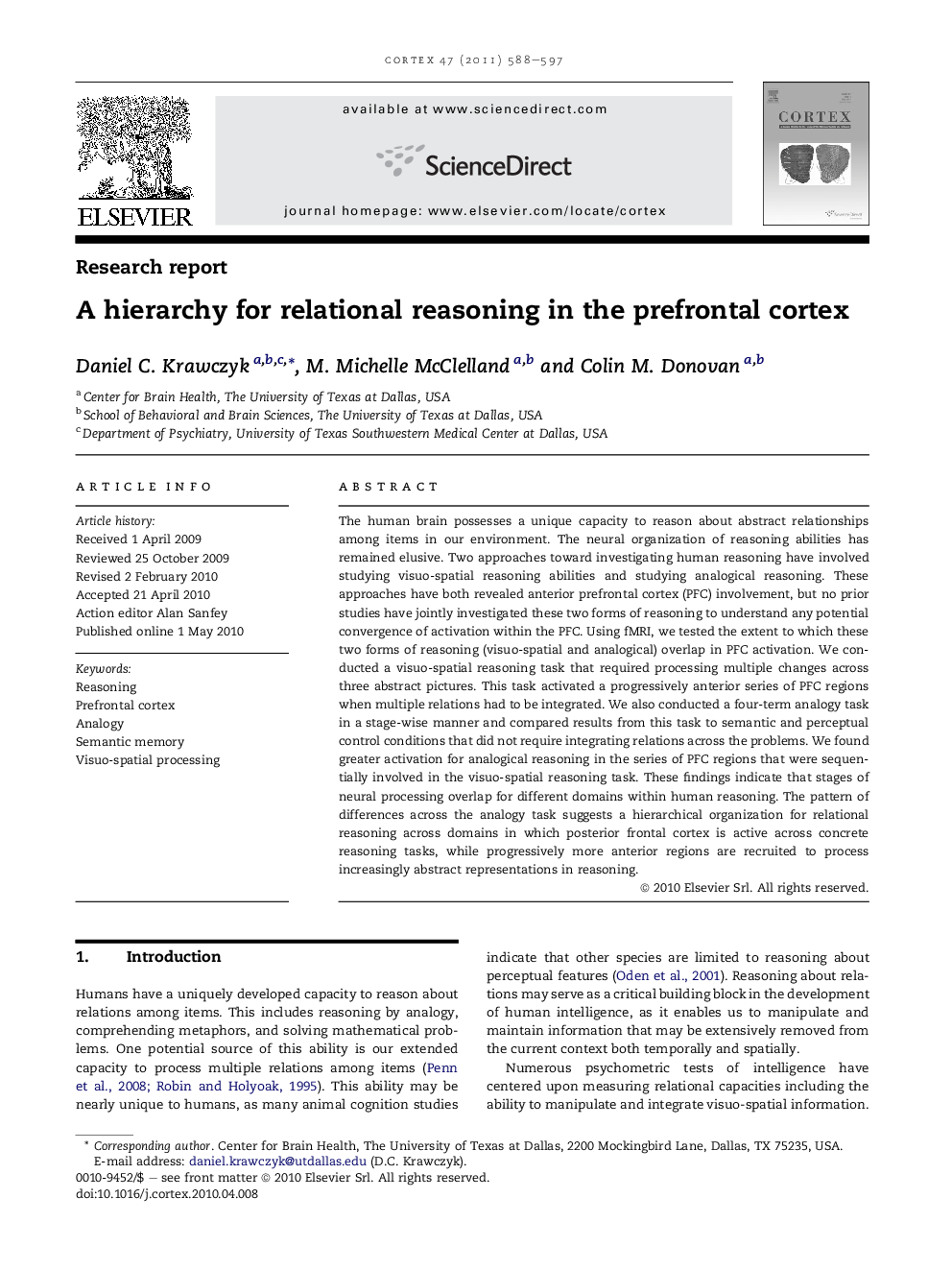 A hierarchy for relational reasoning in the prefrontal cortex