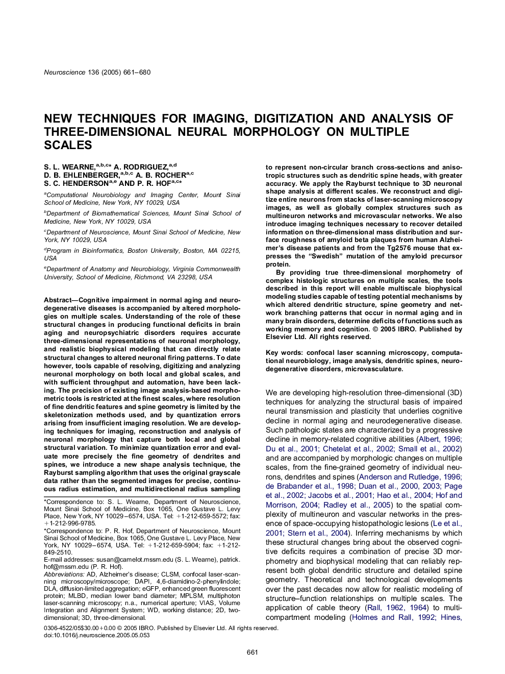 New techniques for imaging, digitization and analysis of three-dimensional neural morphology on multiple scales