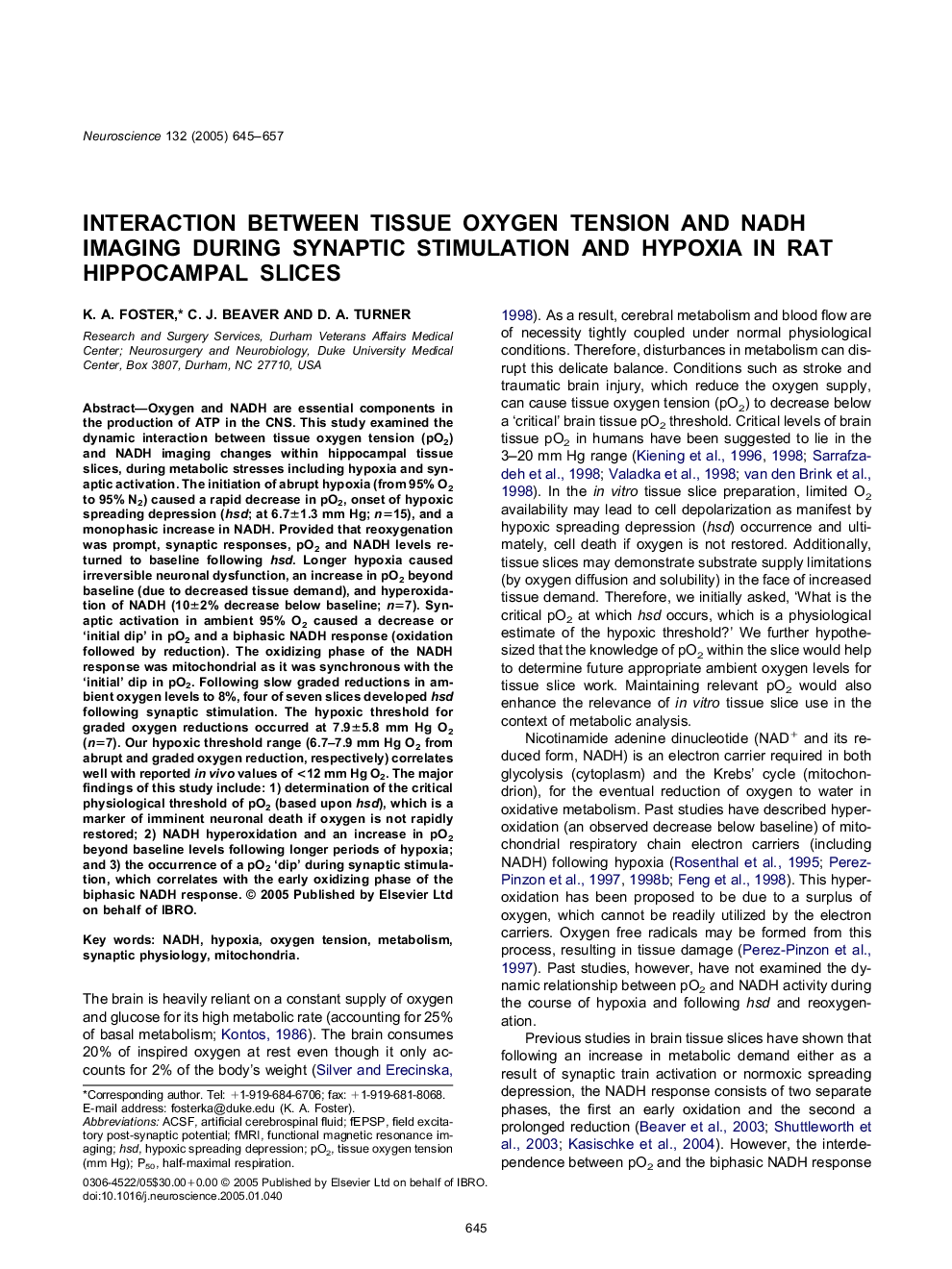 Interaction between tissue oxygen tension and NADH imaging during synaptic stimulation and hypoxia in rat hippocampal slices