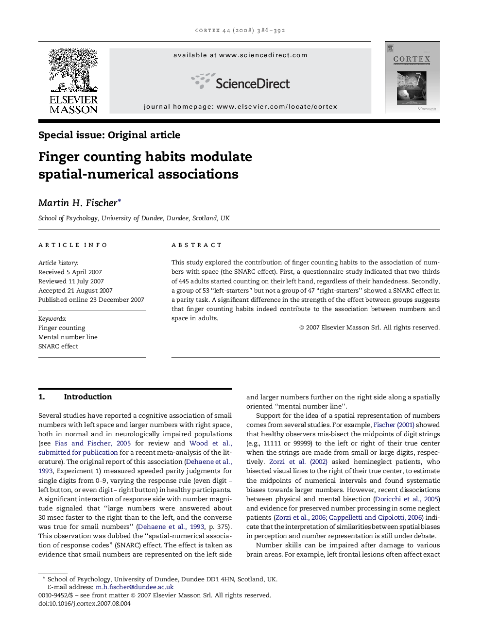 Finger counting habits modulate spatial-numerical associations