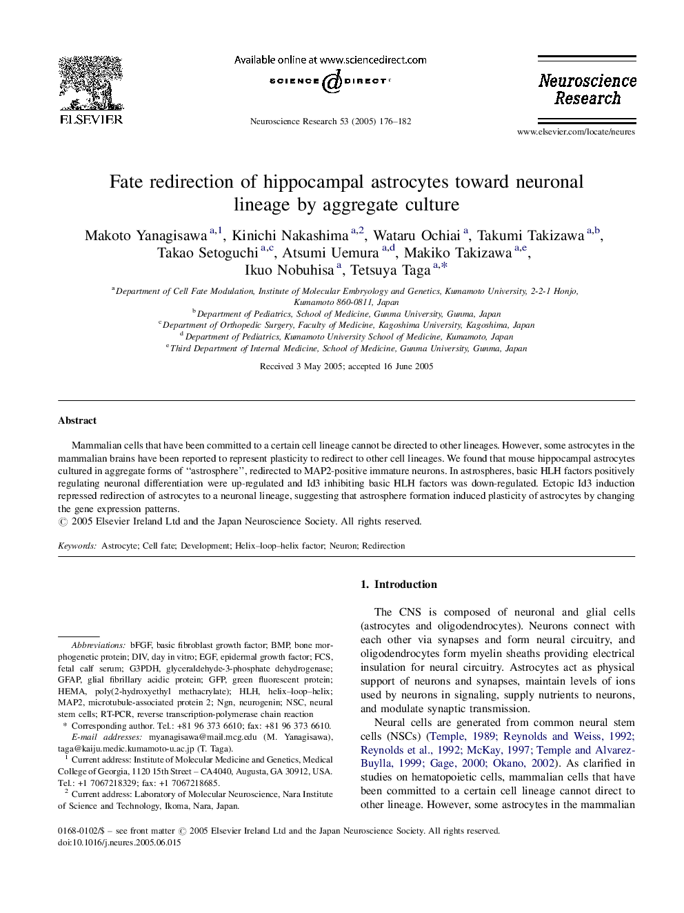 Fate redirection of hippocampal astrocytes toward neuronal lineage by aggregate culture