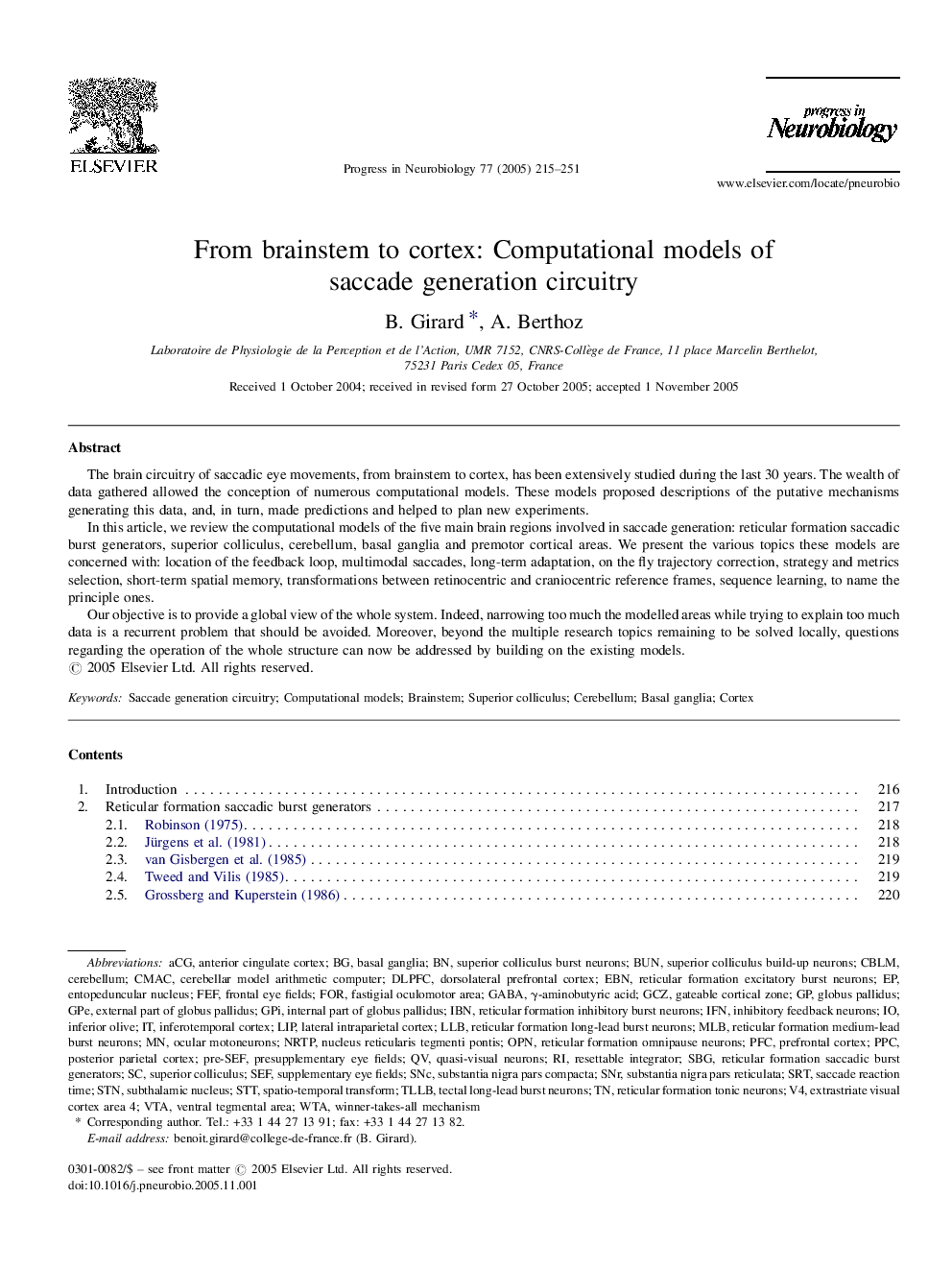 From brainstem to cortex: Computational models of saccade generation circuitry