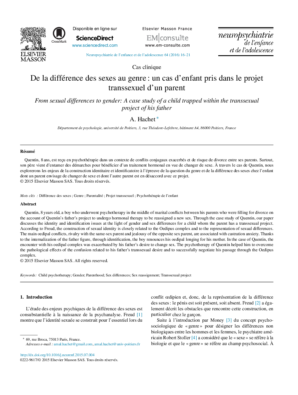 از تفاوت جنسیتی تا جنسیت: یک پرونده کودک در یک پروژه ترانزیتال والدین گرفته شده است 