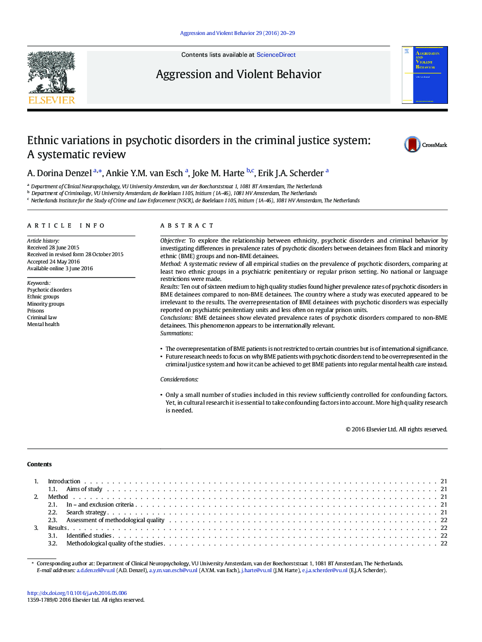 Ethnic variations in psychotic disorders in the criminal justice system: A systematic review