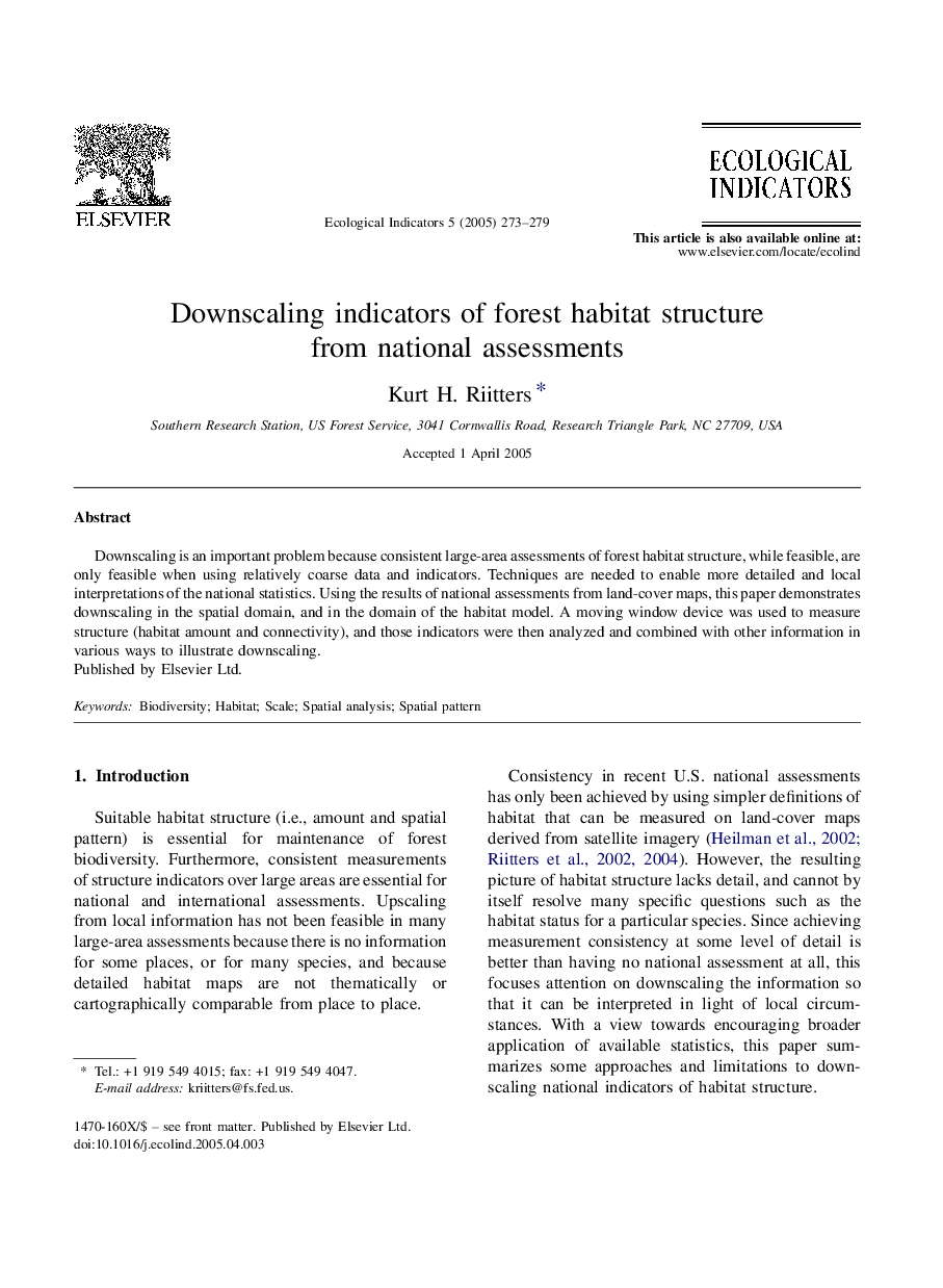 Downscaling indicators of forest habitat structure from national assessments