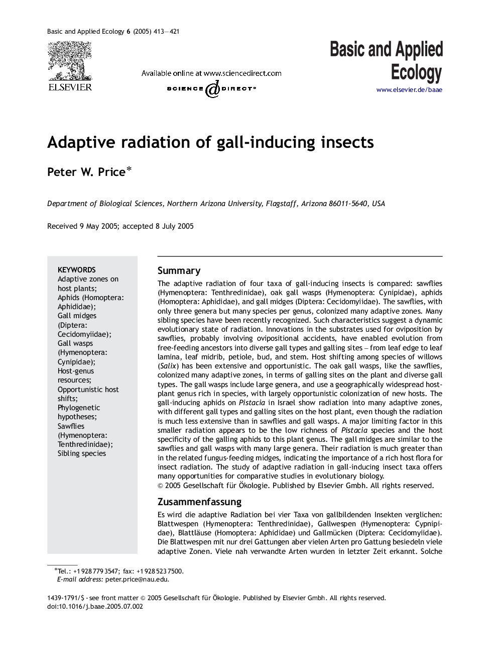 Adaptive radiation of gall-inducing insects