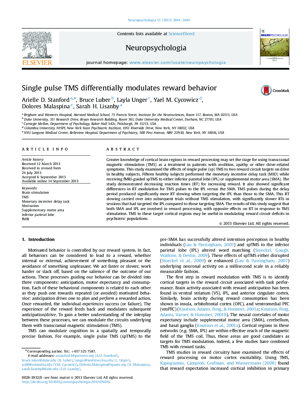 Single pulse TMS differentially modulates reward behavior