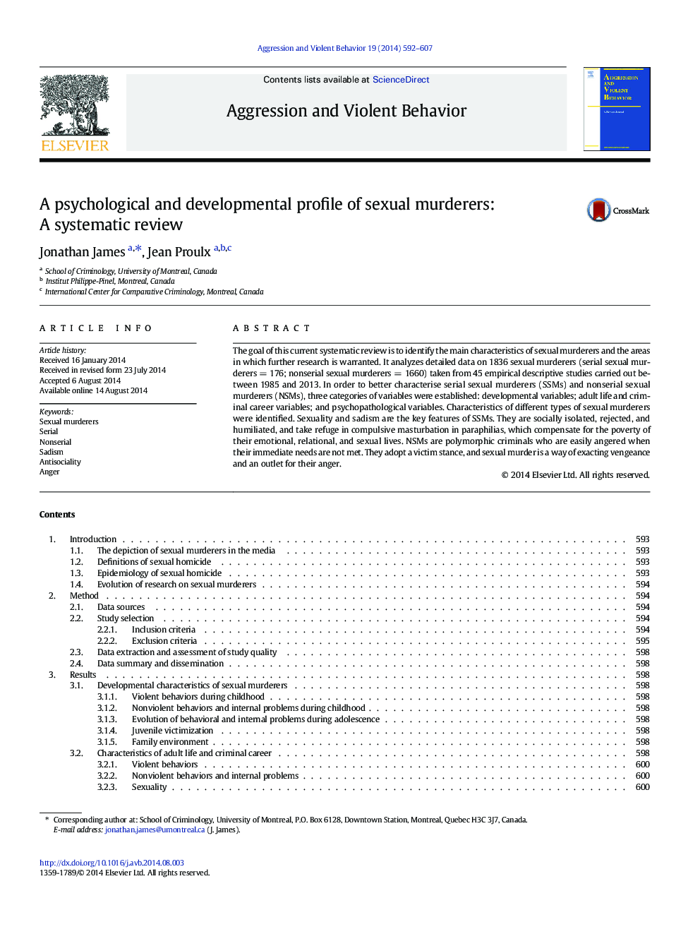 A psychological and developmental profile of sexual murderers: A systematic review