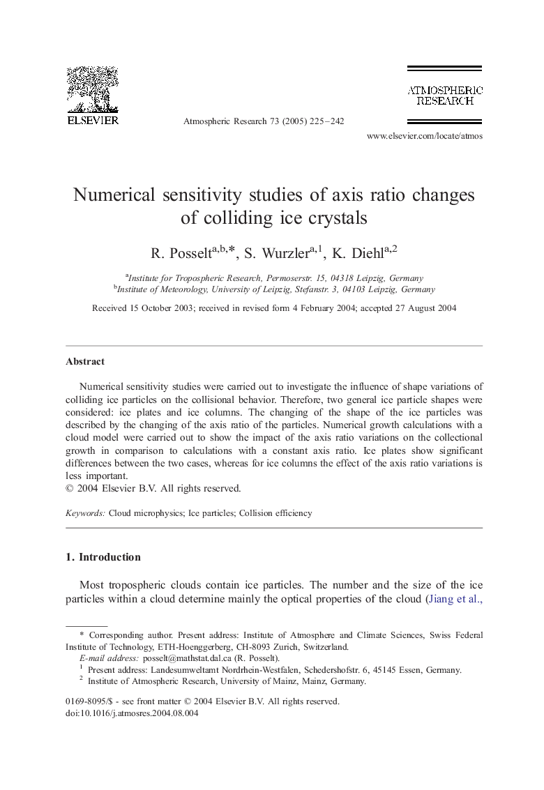 Numerical sensitivity studies of axis ratio changes of colliding ice crystals