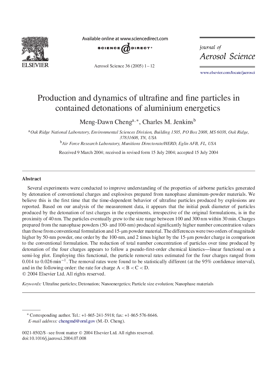 Production and dynamics of ultrafine and fine particles in contained detonations of aluminium energetics