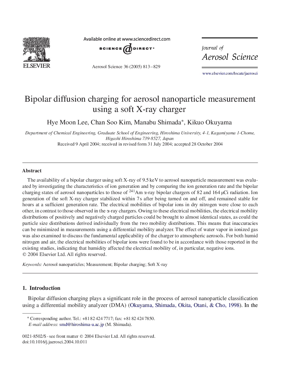 Bipolar diffusion charging for aerosol nanoparticle measurement using a soft X-ray charger