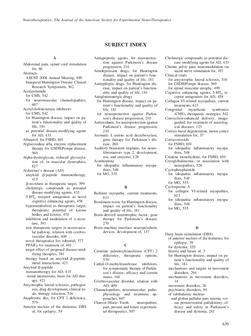 Subject Index