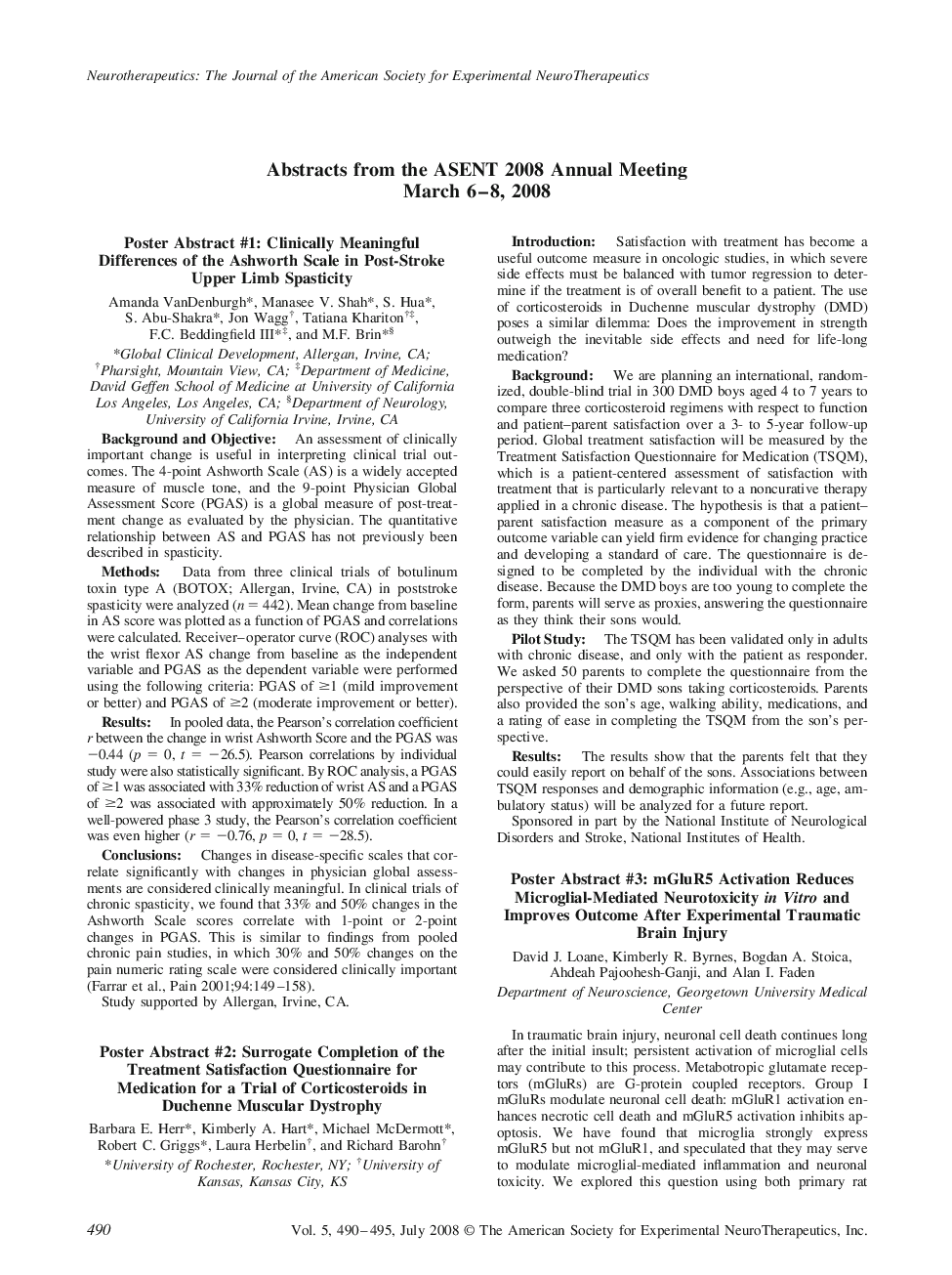 Poster Abstract #1: Clinically Meaningful Differences of the Ashworth Scale in Post-Stroke Upper Limb Spasticity