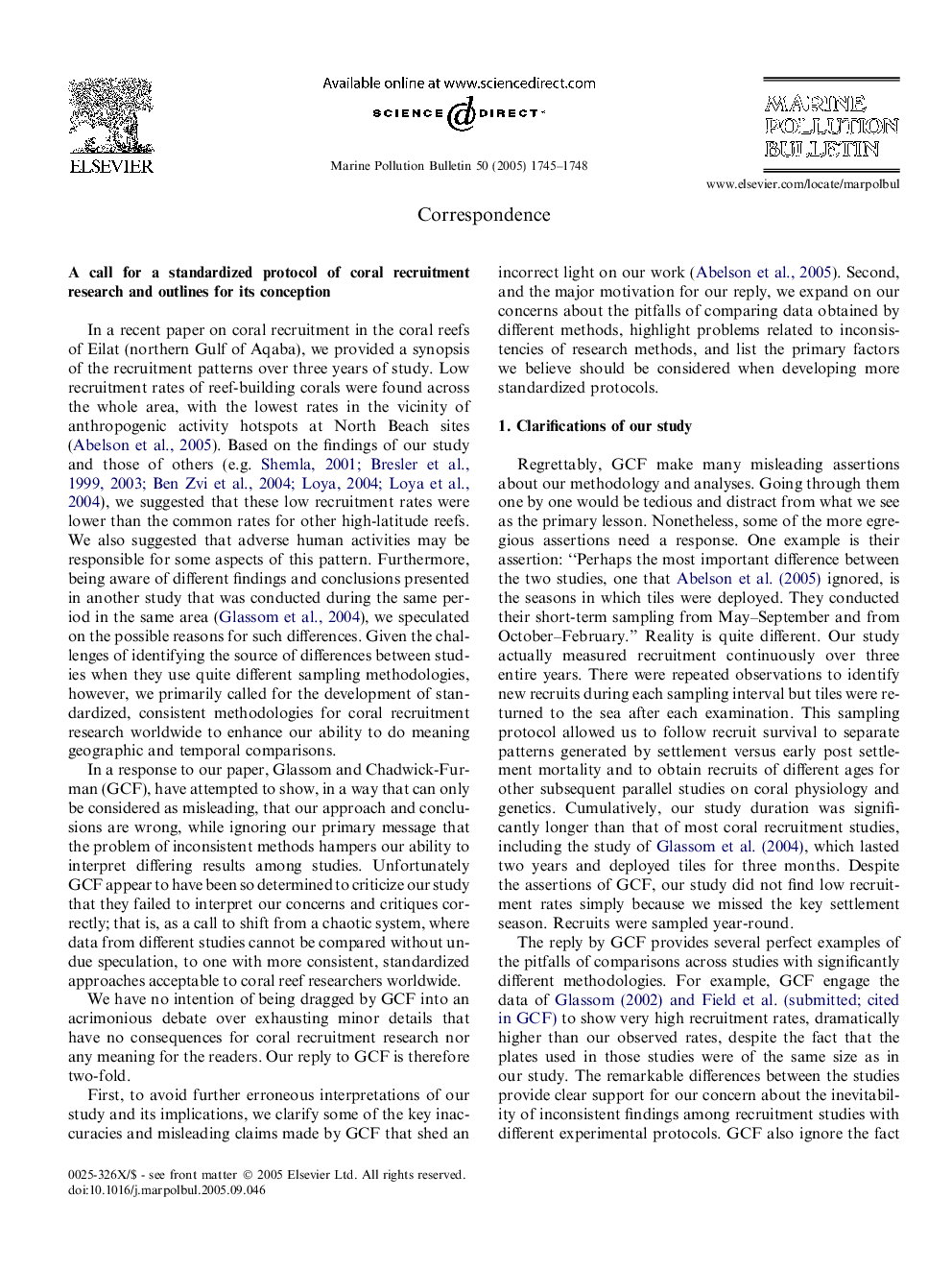 A call for a standardized protocol of coral recruitment research and outlines for its conception