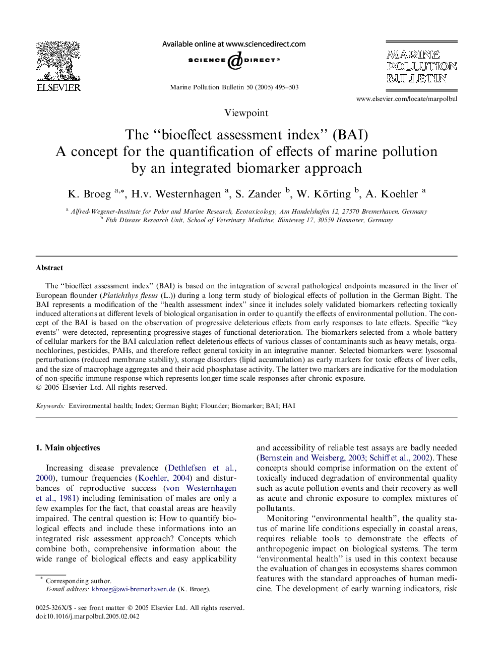 The “bioeffect assessment index” (BAI)