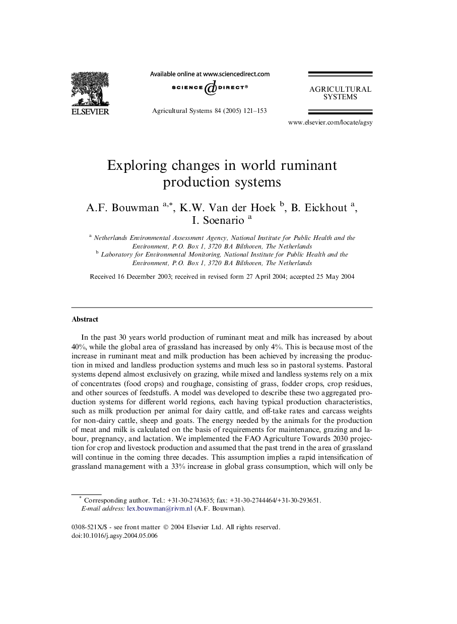 Exploring changes in world ruminant production systems