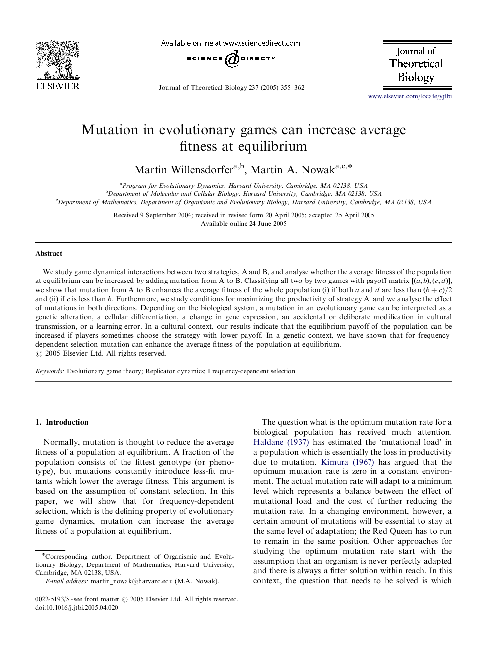 Mutation in evolutionary games can increase average fitness at equilibrium