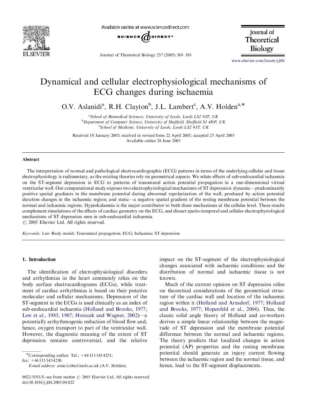 Dynamical and cellular electrophysiological mechanisms of ECG changes during ischaemia