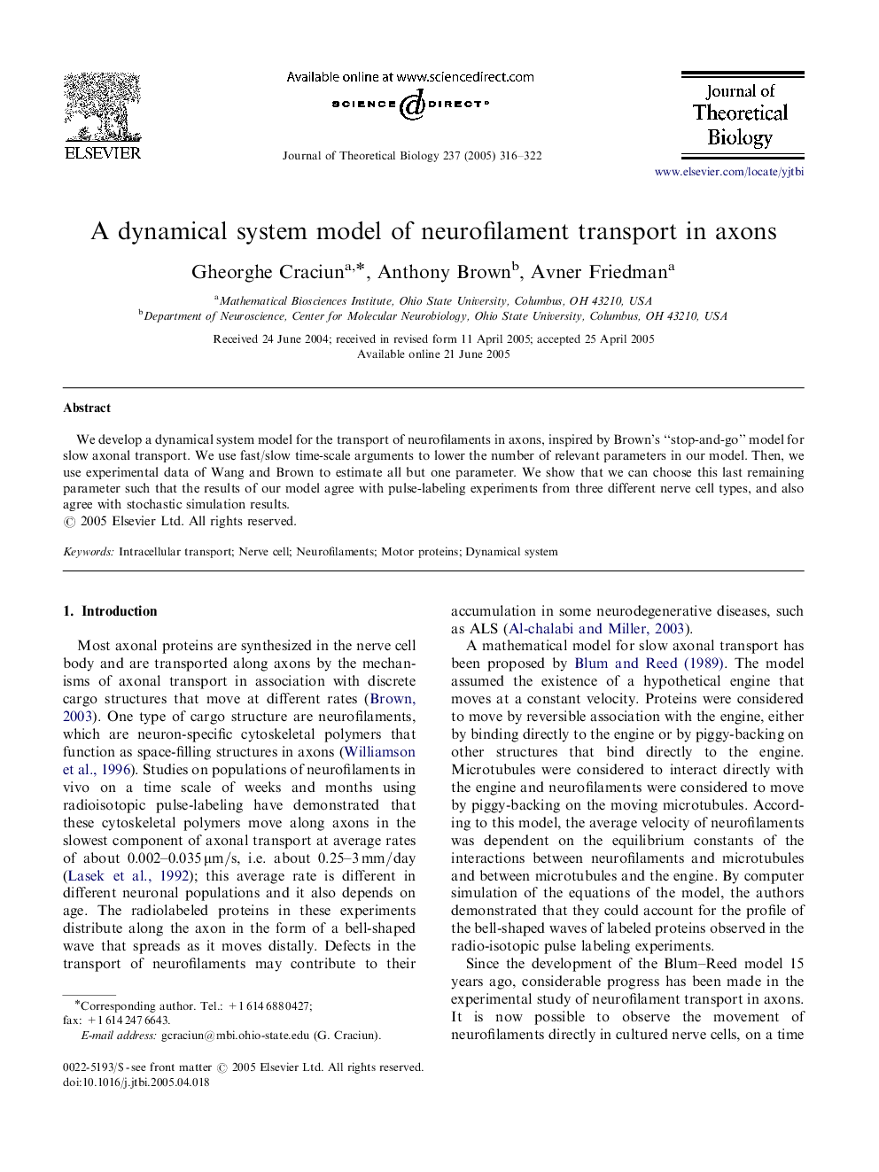 A dynamical system model of neurofilament transport in axons