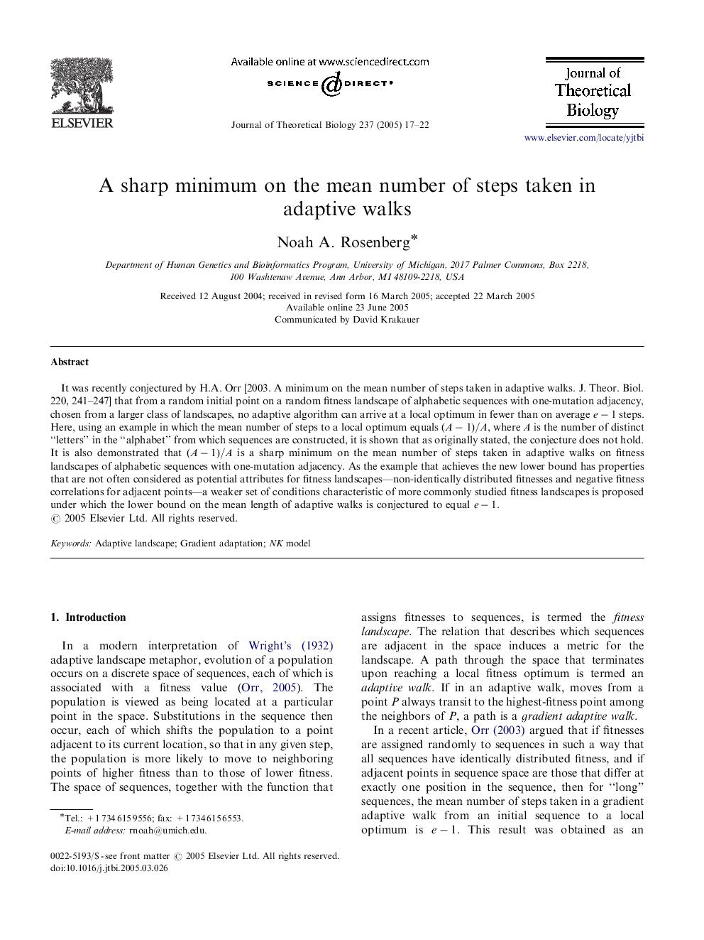 A sharp minimum on the mean number of steps taken in adaptive walks