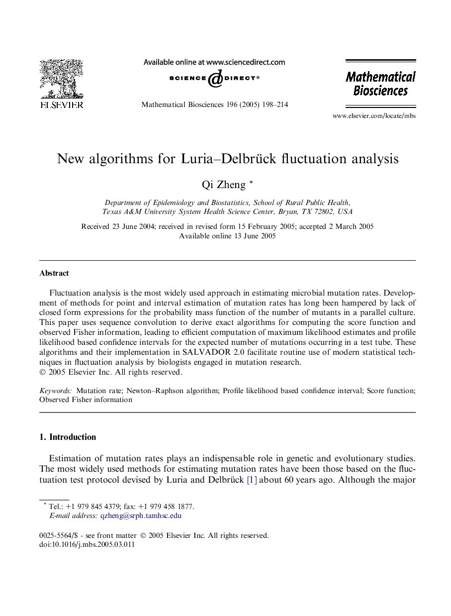 New algorithms for Luria-Delbrück fluctuation analysis